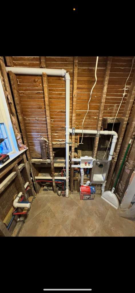 Residential plumbing pipework detail