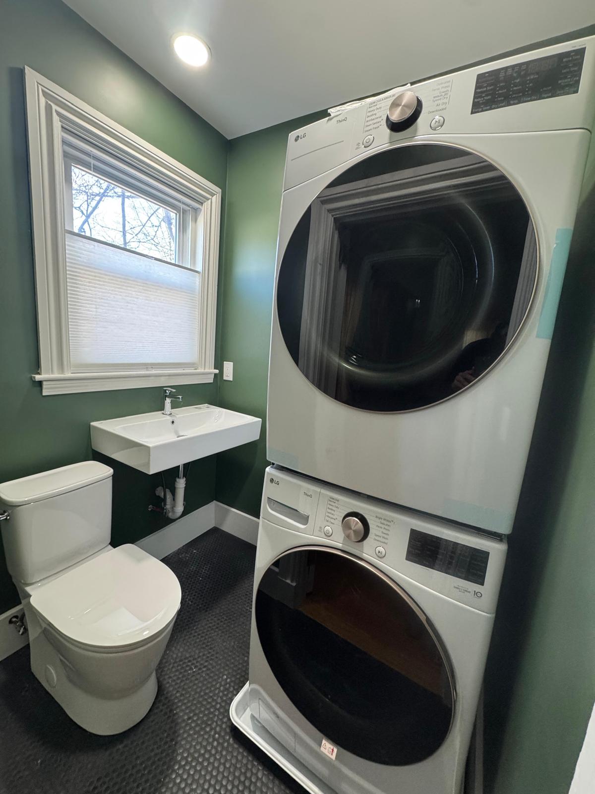 Laundry room plumbing installation